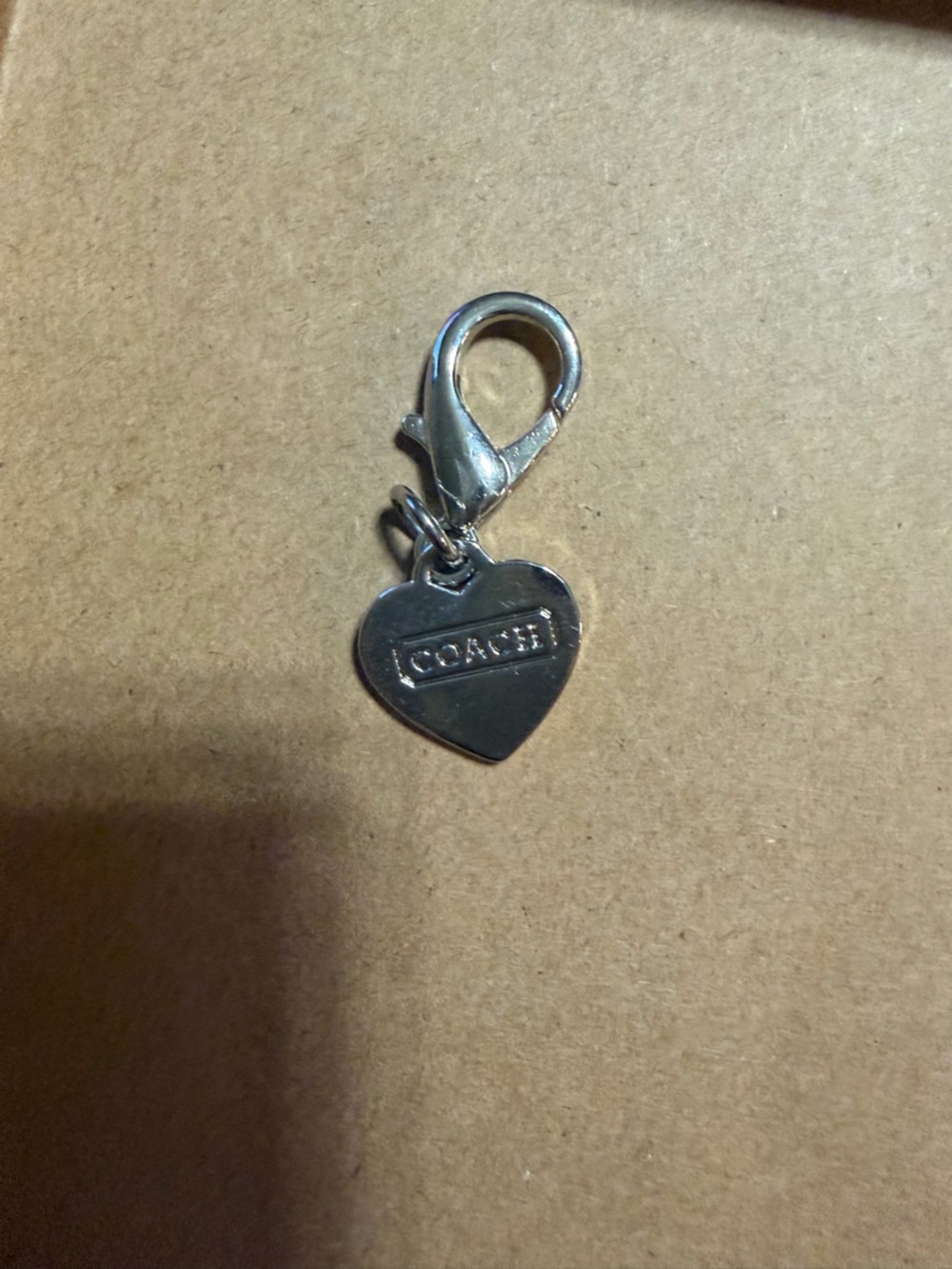 Coach Silver Heart Charm with Lobster Clasp